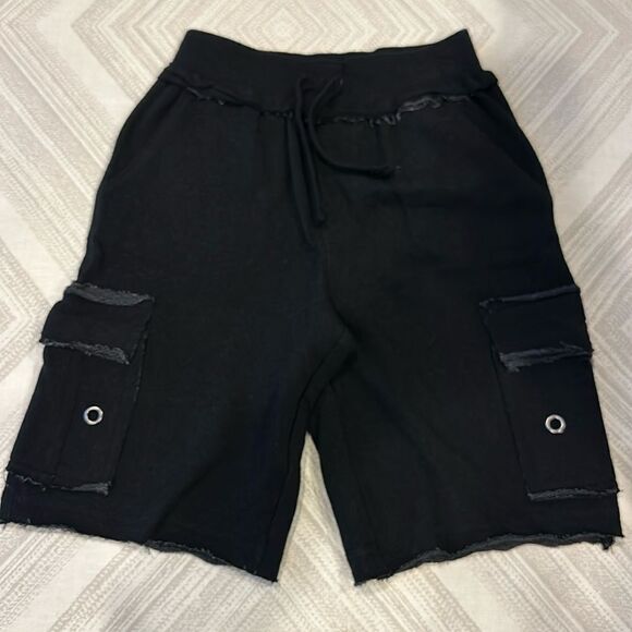 Mish Boys Black Cargo Sweat Shorts - Picture 1 of 7
